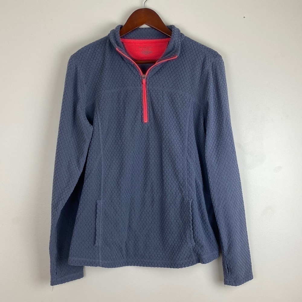 Tek Gear Woman’s XL Pullover Sweater Quarter Zip Kangaroo Pouch Thumb Hole Sleev